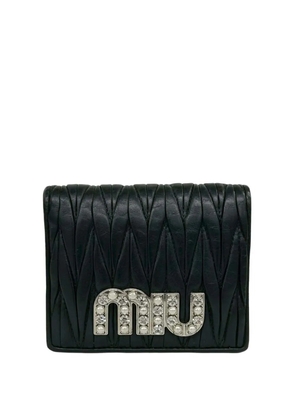 Miu Miu Pre-Owned 2010-2026 Matelasse Nappa Bijoux Bifold Wallet small wallets - Black