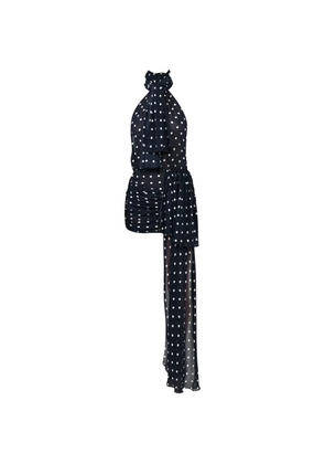 Rowen Rose polka-dot ruched dress - Blue