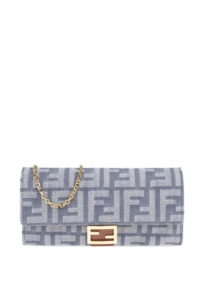 FENDI logo-patterned clutch bag - Blue