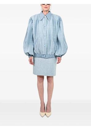 Rowen Rose pleated denim jacket - Blue