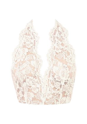 Rowen Rose lace V-neck bodysuit - White