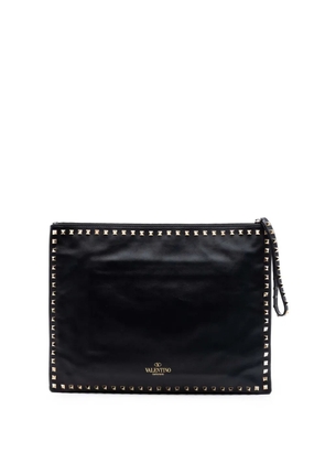 Valentino Garavani Pre-Owned 2000-2017 Large Leather Rockstud clutch bag - Black