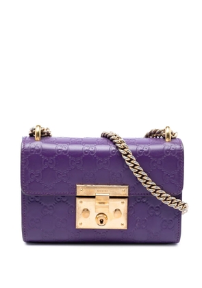 Gucci Pre-Owned 2016-2026 Small Guccissima Padlock crossbody bag - Purple