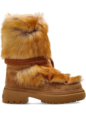 FENDI leather sneakers - Brown
