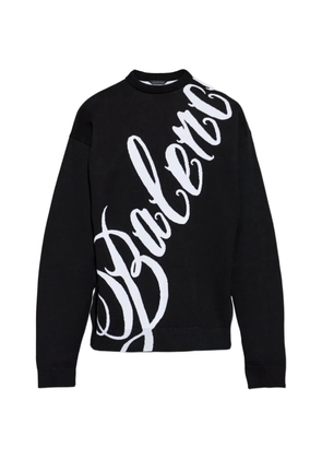 Balenciaga logo-intarsia sweater - Black