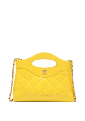 CHANEL Pre-Owned 2021-2026 Nano Shiny Calfskin 31 Shopping Bag satchel - Yellow