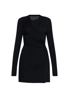 Balenciaga ribbed-knit wrap-tie cardigan - Black