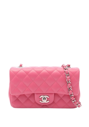 CHANEL Pre-Owned 2019 Mini Rectangular Classic Lambskin Single Flap crossbody bag - Pink
