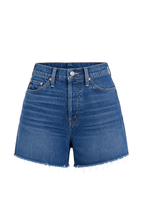 MOTHER Flutter frayed-hem denim shorts - Blue
