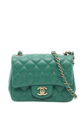 CHANEL Pre-Owned 2021-2026 Mini Square Classic Lambskin Single Flap crossbody bag - Green