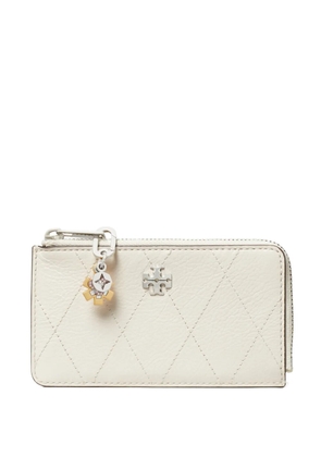 Tory Burch Charlie quilted zip card case - White