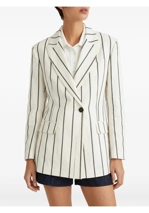 Brunello Cucinelli striped linen blazer - Neutrals