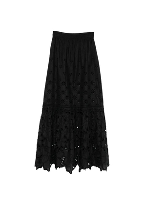Ermanno Scervino broderie-anglaise scalloped-hem maxi skirt - Black