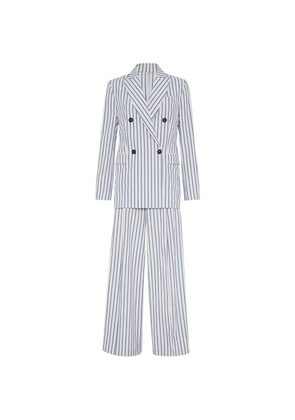 Brunello Cucinelli striped double-breasted blazer - White