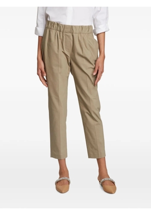 Brunello Cucinelli elasticated-waist tapered trousers - Neutrals