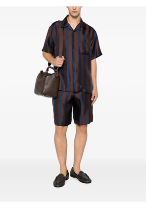 FENDI striped silk shorts - Blue