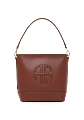 ANINE BING Lili logo-embossed shoulder bag - Brown