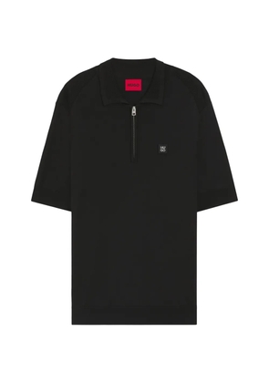 HUGO zip-fastening short-sleeve polo shirt - Black