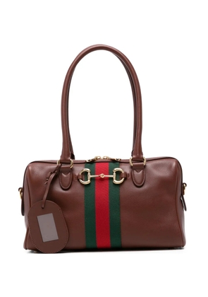 Gucci medium Horsebit Web shoulder bag - Brown