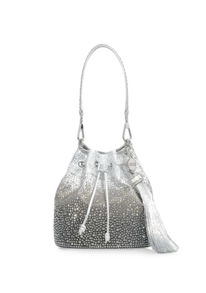 Judith Leiber Piper crystal-embellished bucket bag - Silver