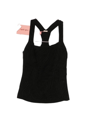 Cult Gaia Stells embroidered square-neck top - Black