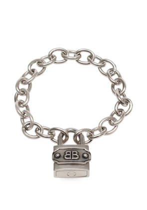 Balenciaga BB Padlock cable-link bracelet - Silver