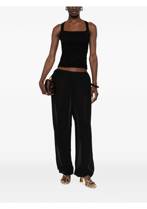 Cult Gaia Stells embroidered square-neck top - Black