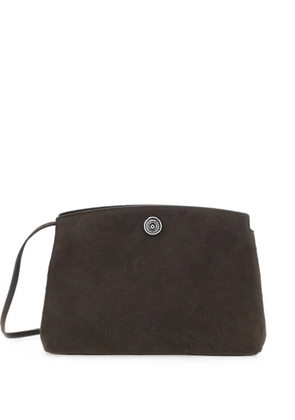 Liffner Pushlock Pouch ostrich-effect clutch bag - Brown