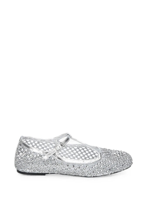 strategia shoes Astra rhinestone-embellished ballet flats - Silver