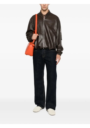 FENDI perforated-leather blouson jacket - Brown