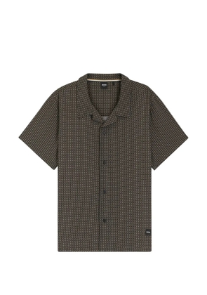 BOSS geometric-print short-sleeve shirt - Black