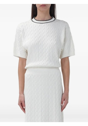 Brunello Cucinelli cable-knit midi dress - White