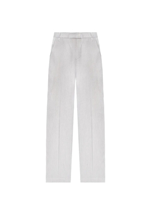 Brunello Cucinelli striped linen-blend trousers - Grey