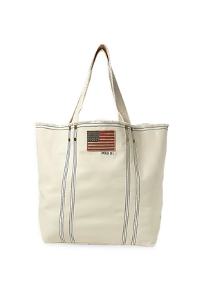 Polo Ralph Lauren flag-patch canvas shoulder bag - Neutrals