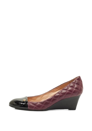 Tory Burch Claremont quilted heeled pumps - Purple