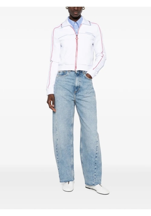 Casablanca logo-embroidered piped track jacket - White