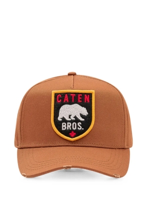 DSQUARED2 logo-patch distressed baseball cap - Brown