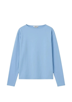Auralee boat-neck long-sleeve T-shirt - Blue