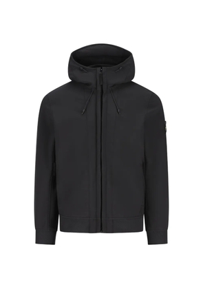 Stone Island logo-patch hooded jacket - Black