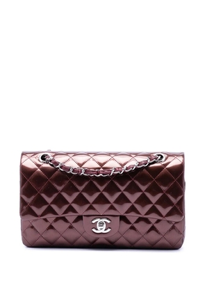 CHANEL Pre-Owned 2012-2013 Medium Classic Striped Patent Double Flap shoulder bag - Red