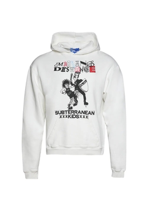 MARKING DISTANCE graphic-print hoodie - White