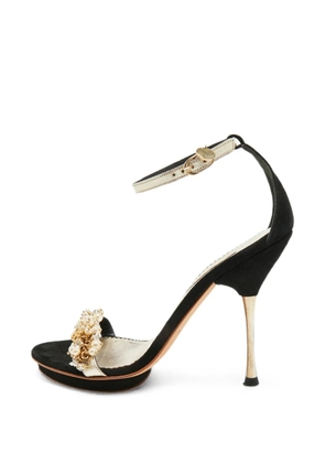 Carolina Herrera Vintage crystal-embellished ankle-strap sandals - Black