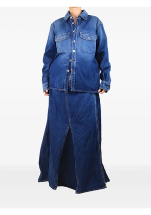 Off-White Pre-Owned pleated-back maxi dress - Blue