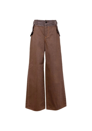 sacai contrast-panel jeans - Brown