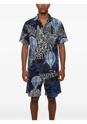Emporio Armani Pre-Owned Tropical jacquard knit shirt and shorts set - Blue