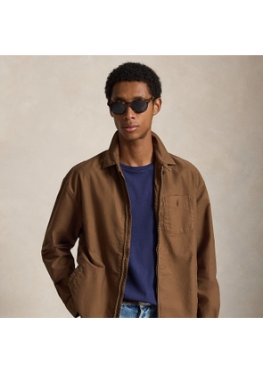 Relaxed Oxford Full-Zip Overshirt