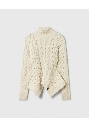 Stella McCartney - Cable Knit Peplum Jumper, Woman, Cream, Size: S