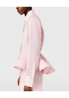 Stella McCartney - Peplum Cotton Shirt, Woman, Pink, Size: 38