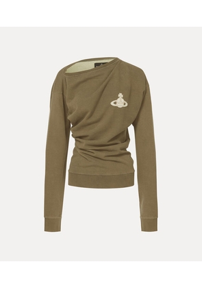 Vivienne Westwood Long Sleeve Hebo Sweatshirt Washed Felpa Green L Unisex