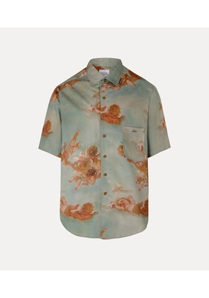 Vivienne Westwood Bowling Shirt Printed Poplin Primavera-cherubs M Men